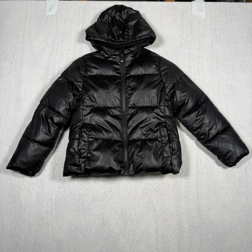Ozark Trail Kids Black Hooded Puffer Jacket Fleece Lined Size M 7-8 HQ013567A